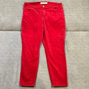 Gap Red Velvet Slightly Cropped Jeggings Size 16
